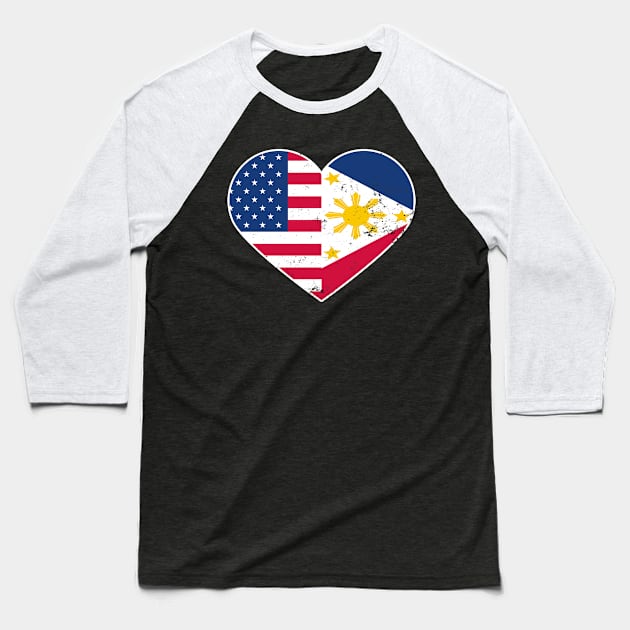 Philippine Flag Shirt | I Love US American Flag Gift Baseball T-Shirt by Gawkclothing